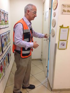 Opening the bomb shelter at Beit Issie Shapiro