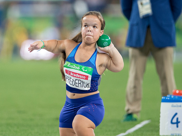 Emily Frederick competes in the women's shot put at the 2016 Paralympics. (credit: Penn State, Flickr, CreativeCommons https://flic.kr/p/LJGFnU)