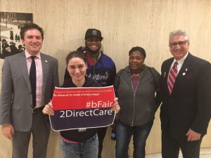 Several advocates and educators during the BFair2DirectCare campaign.  Photo Credit: BFair2DirectCare campaign 